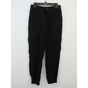 Zara XS Black Lightweight Cargo Jogger Pants Pull On Casual Neutral